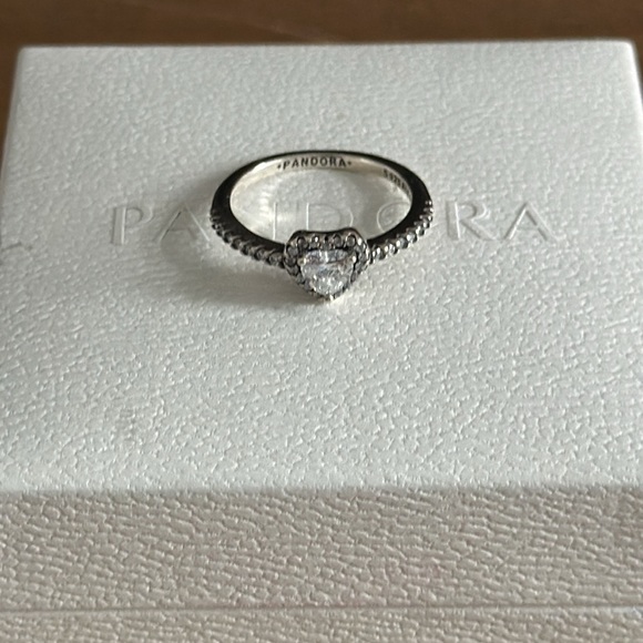 pandora heart cz 925 silver sparkling ring size 7 - Picture 2 of 8